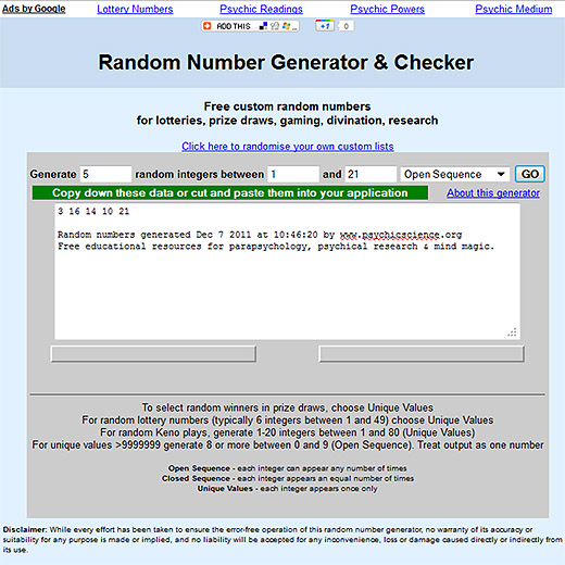 Random number generator 1-20 | Random Number and Letter Set Generator ...