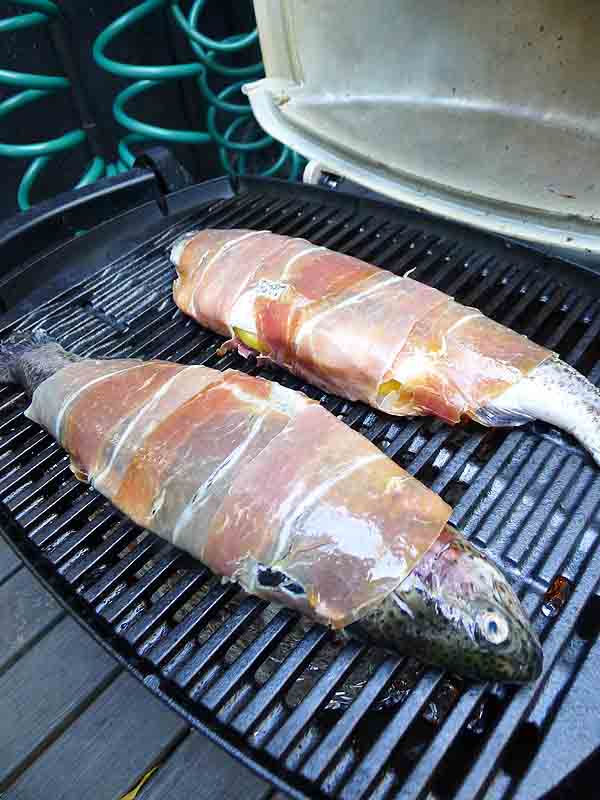 BBQ Rainbow Trout wrapped in Prosciutto Recipe