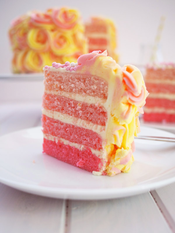 pink lemonade layer cake