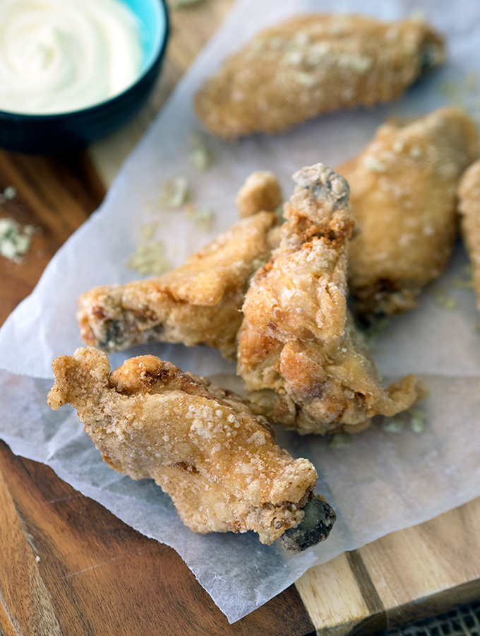 Wasabi Chicken Wings, Yuzu Mayo & Wasabi Salt