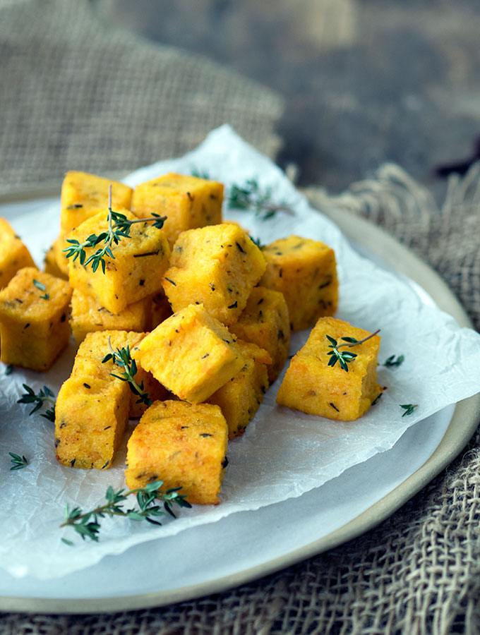 Baked Sweet Potato Polenta Bites