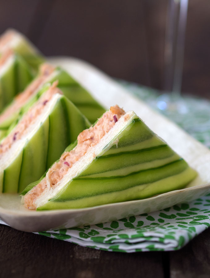 Super Chic Salmon and Cucumber Sandwiches KK-26