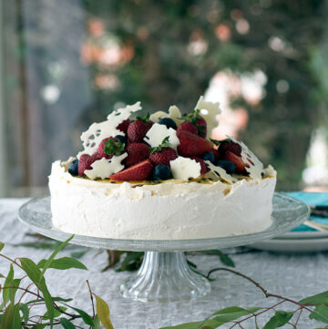 The Cheeselova. The love child of a light and fluffy white chocolate cheesecake and pavlova.