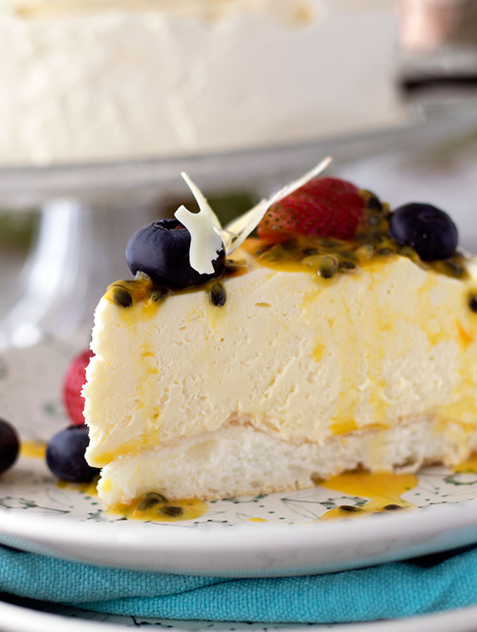 The Cheeselova. The love child of a light and fluffy white chocolate cheesecake and pavlova.