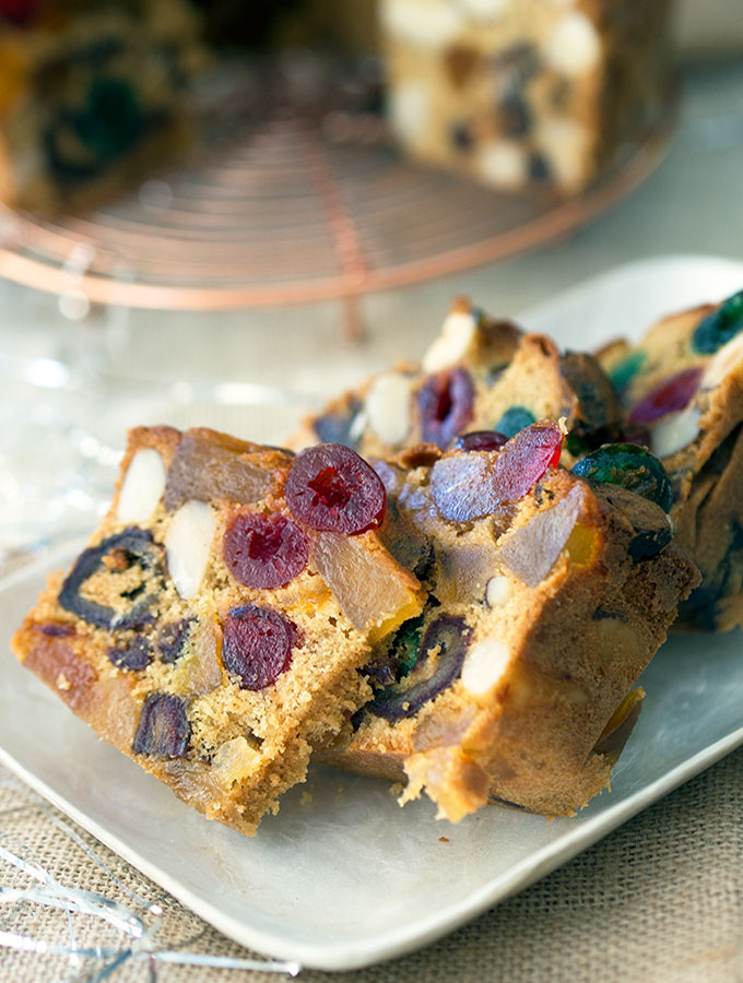 Festive Christmas Fruit Cake, aka Stained Glass Window Cake Belly Rumbles