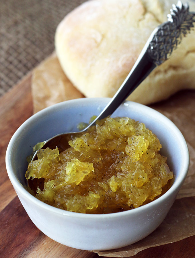 easy pineapple jam recipe made with vanilla to take you to the tropics