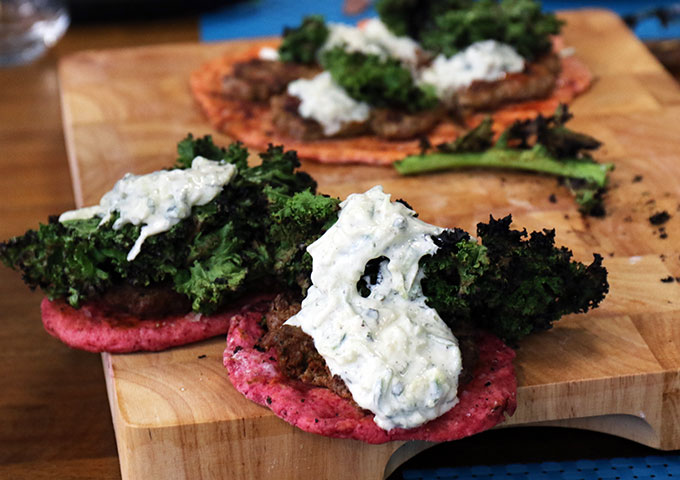 Miguel Maestre Lamb Kofta with Beetroot Pita