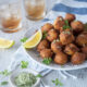 Cauliflower feta balls, sensational fried mouthfuls that you wont be able to stop popping. Served with lemon wedges and oregano salt.