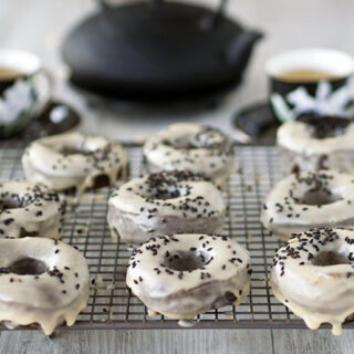 Black Sesame Doughnuts with the most amazing Caramel Miso Glaze. The doughnuts are great, but the glaze I could eat on everything!