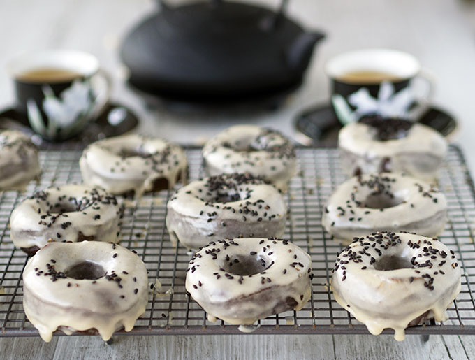 Black Sesame Doughnuts with the most amazing Caramel Miso Glaze. The doughnuts are great, but the glaze I could eat on everything!