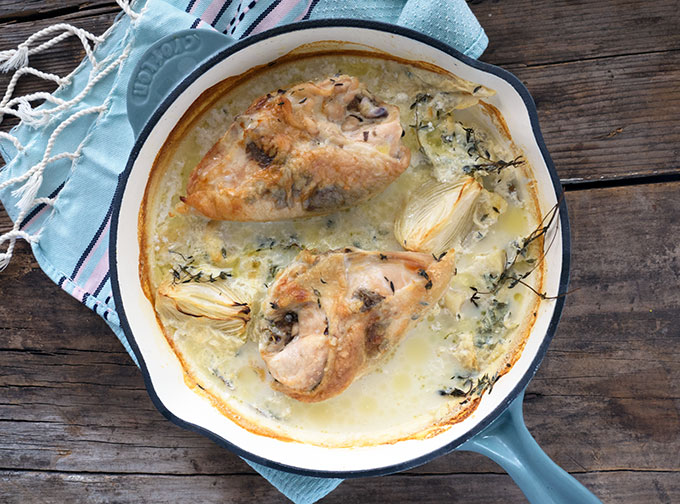 Black Truffle Chicken Breast baked in Milk is a simple and easy version of poulet en demi deuil (chicken in half mourning). Super tender and juicy chicken with a simple but flavour packed sauce.