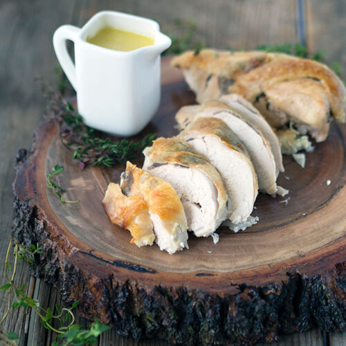Black Truffle Chicken Breast baked in Milk is a simple and easy version of poulet en demi deuil (chicken in half mourning). Super tender and juicy chicken with a simple but flavour packed sauce.