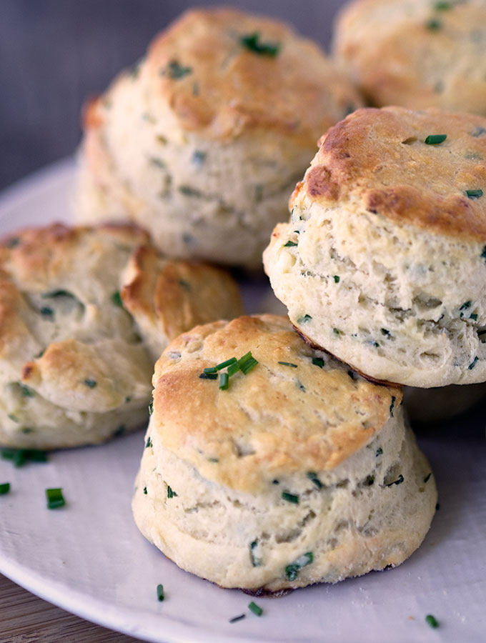 buttermilk chive scones, plus how to make butter at home