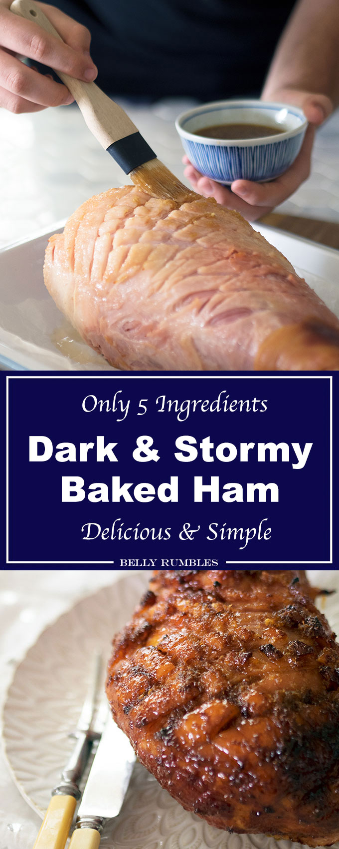 This dark and stormy baked ham is stickily delicious. The spiced rum, ginger, lime and sugar transport you to the Caribbean.