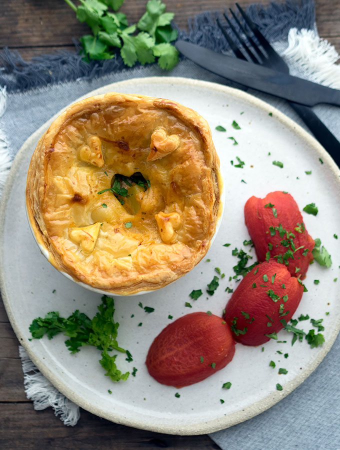 Easy Scallop and Prawn Curry Pies with Smoked Tomatoes
