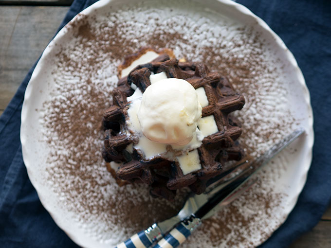 Triple Chocolate Belgian Waffles