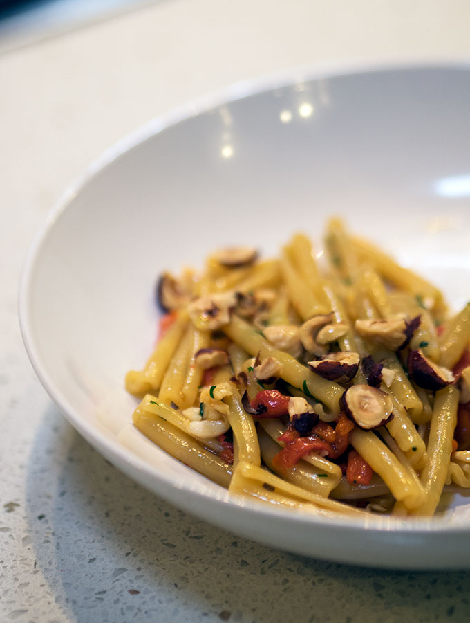 casarecce recipe by Matteo Zamboni, casarecce with Western Australian Yabbies, capsicum and hazelnuts