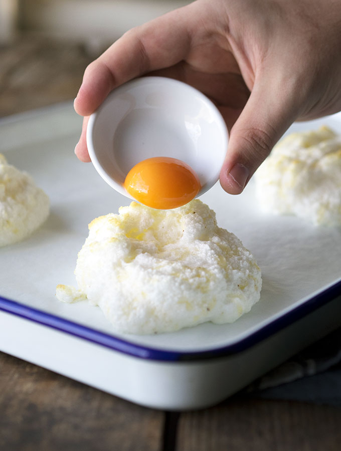 Cloud Eggs, the light and fluffy baked breakfast eggs.