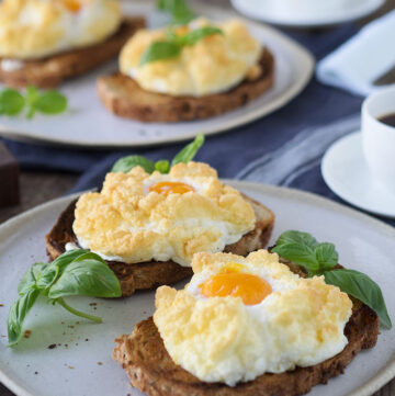 Cloud Eggs, the light and fluffy baked breakfast eggs.