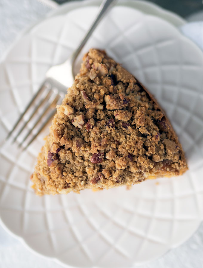 Papaya Pecan Streusel Cake Recipe – A delicious alternative flavour to your normal run of the mill streusel cake. Rich and moist, with a crunchy topping. Plus a gorgeous orange hue from Australian red papayas. You can use pawpaw if you have those on hand as well.