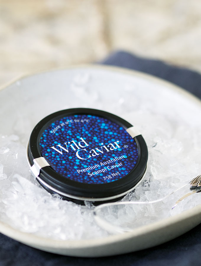 Shark Bay Wild Scampi Caviar, harvested from the pristine waters off the Western Australian coast around Port Headland.