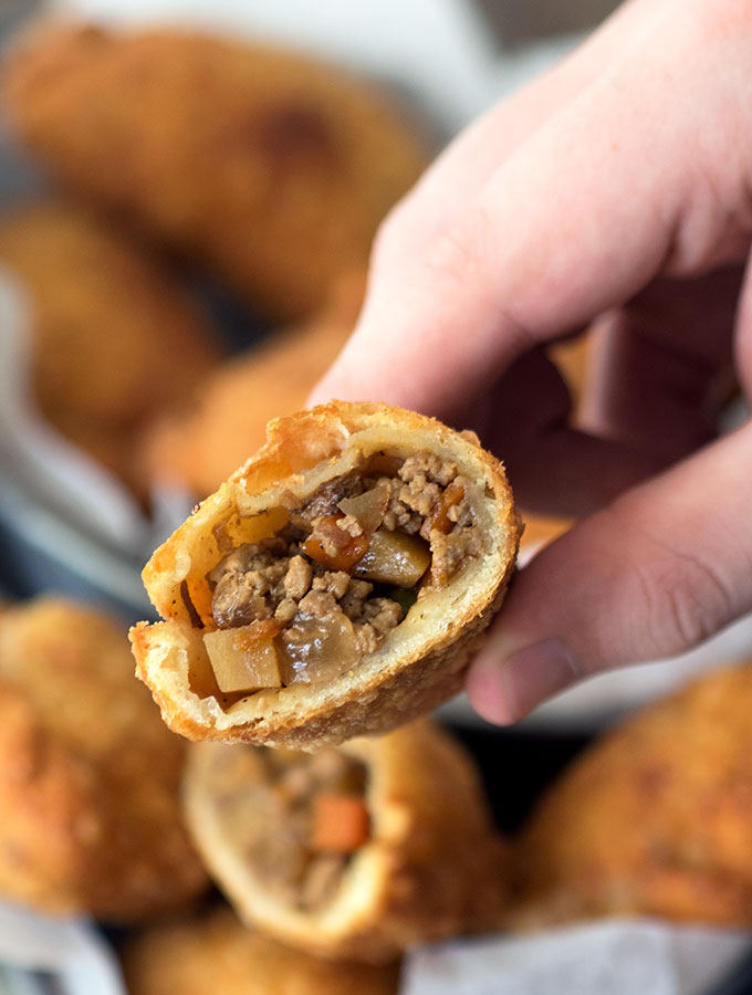 Filipino empanadas, full of flavour with flaky light pastry using a secret ingredient. Perfect Filipino snack food and you can freeze the leftovers for another day.