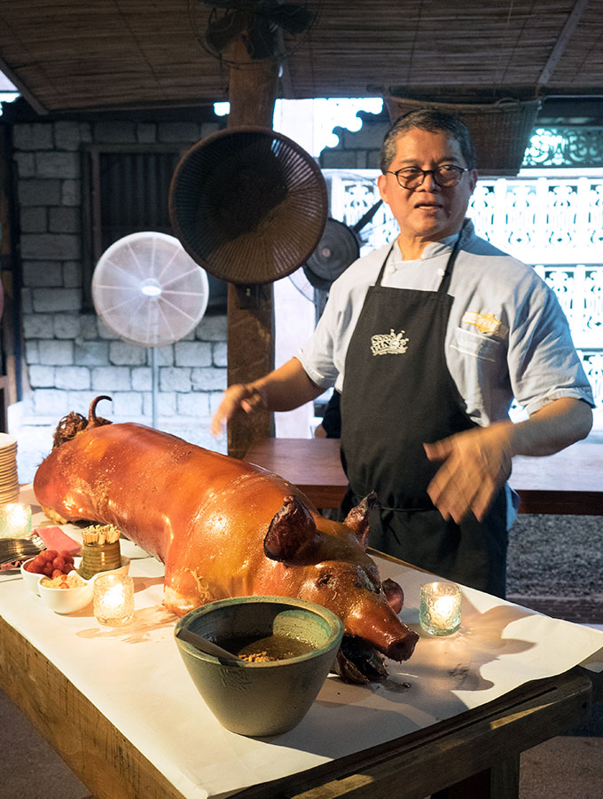 Chef Claude Tayag serves up a 10 course nose to tail lechon degustation at his Angeles City Restaurant Bale Dutung