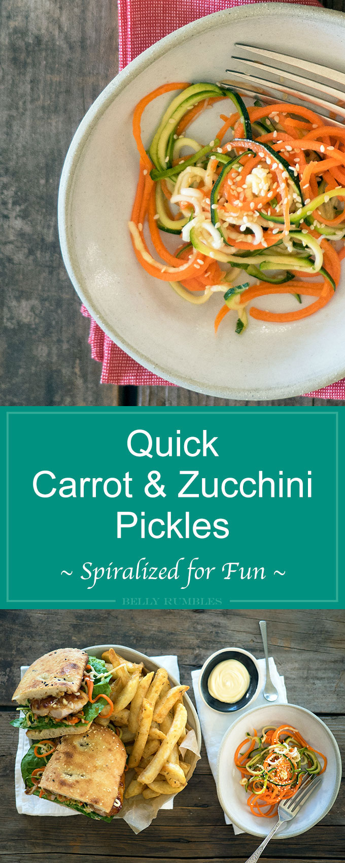 Quick Carrot and Zucchini Pickles are fantastic on burgers, sandwiches, and wraps. They are also brilliant in salads and they are quick and easy to make.