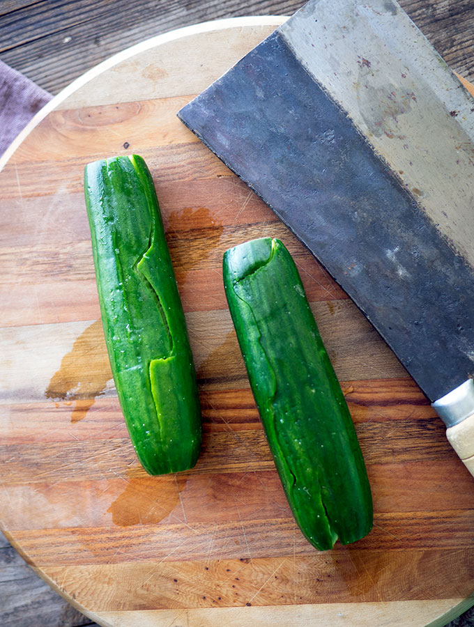 Chilled Chinese Garlic Soy Sauce Cucumbers are packed with flavour, moreishly delicious, refreshing and low in calories.