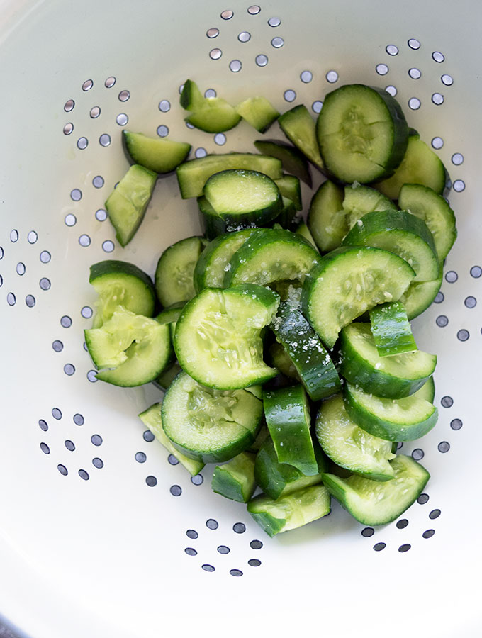 Chilled Chinese Garlic Soy Sauce Cucumbers are packed with flavour, moreishly delicious, refreshing and low in calories.