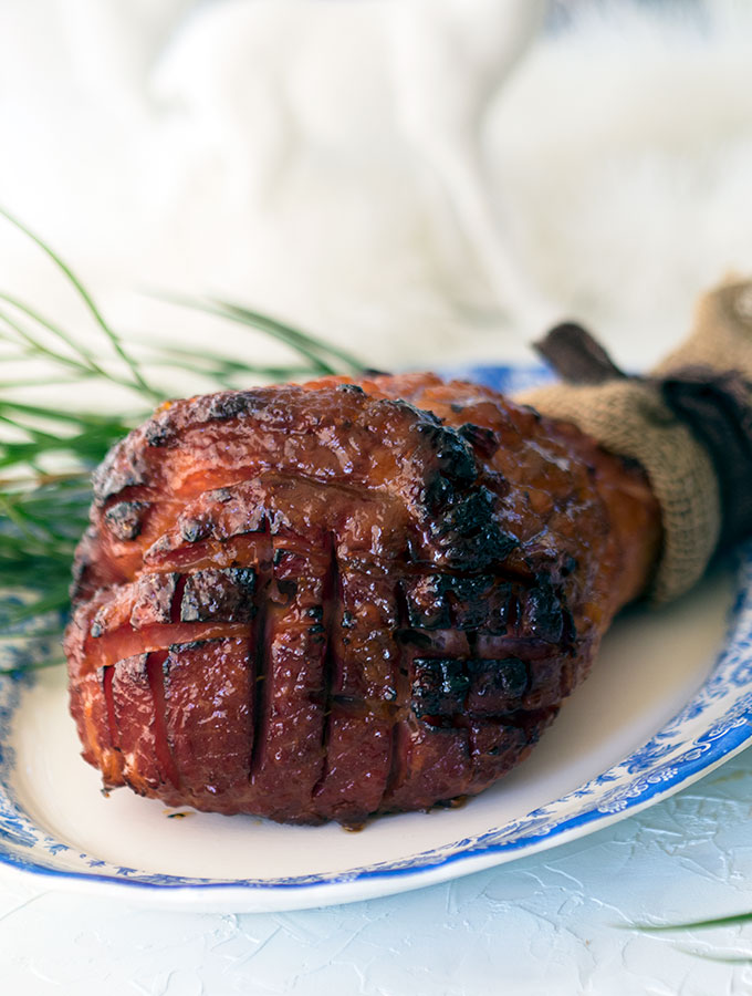 Peach and Bourbon Glazed Baked Ham makes the perfect centrepiece for your Christmas table.