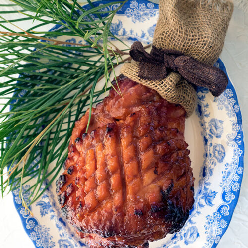 Peach and Bourbon Glazed Baked Ham makes the perfect centrepiece for your Christmas table.