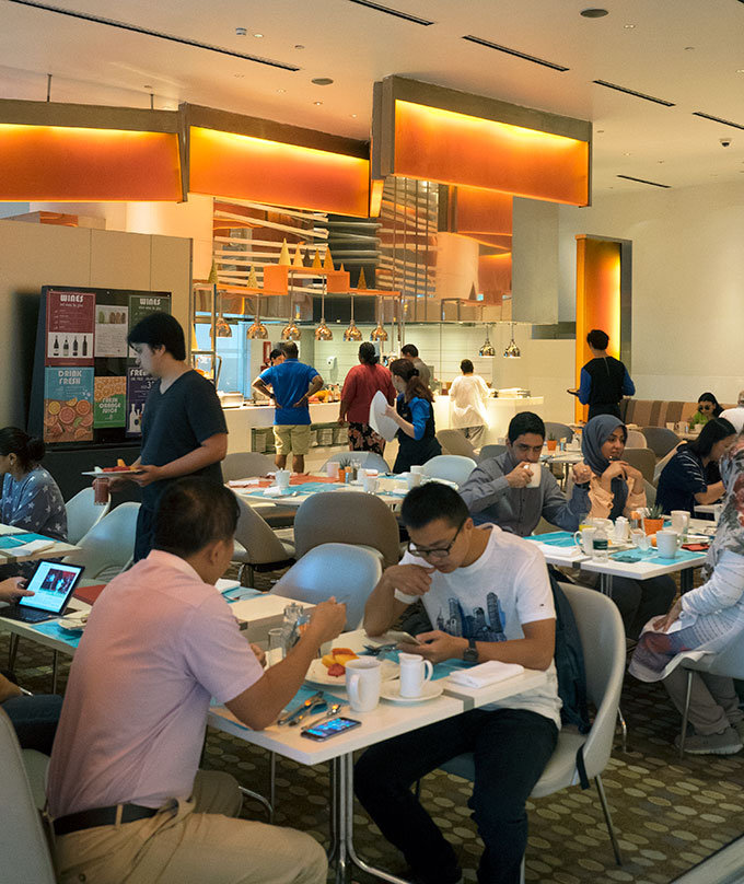 The Line at Shangri-La Hotel in Singapore offers an extensive breakfast buffet.  Do they do the best buffet breakfast in Singapore?