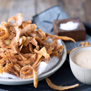 Potato Skin Chips - A great way to use potato peel that would normally be waste. Super crunchy and tasty.