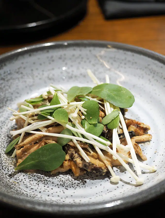 Kid Kyoto Omakase: Wok smoked mushrooms, walnut miso & barilla