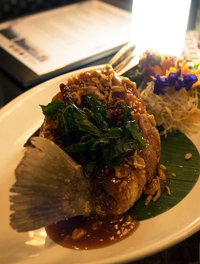 PLA GAO Deep Fried Garupa Salathip Thai Restaurant Shangri-La Bangkok