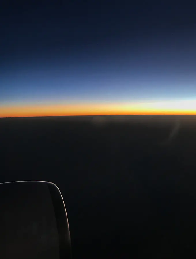 Qantas Business Class Sydney to Singapore QF005 Airbus A300 Sunset over Outback Australia