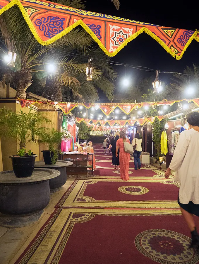 The souk at Al Hadheerah Desert Restaurant Dubai