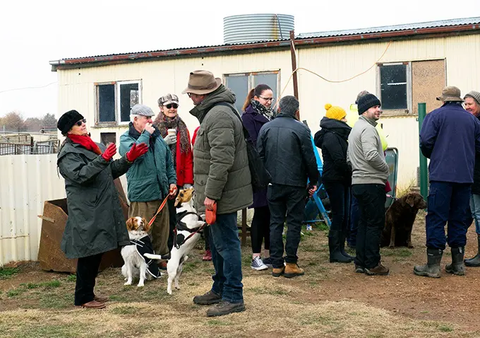 The blessing of the truffle dogs at Tarago Truffles