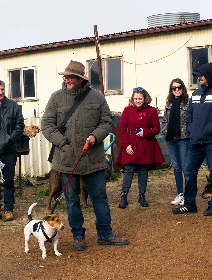 Getting ready for the blessing and the hunt, truffle dogs of Australia.