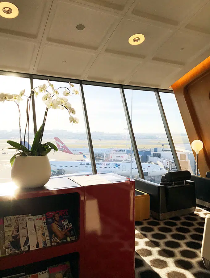 Qantas First Class Lounge Sydney - scenic view over the airport