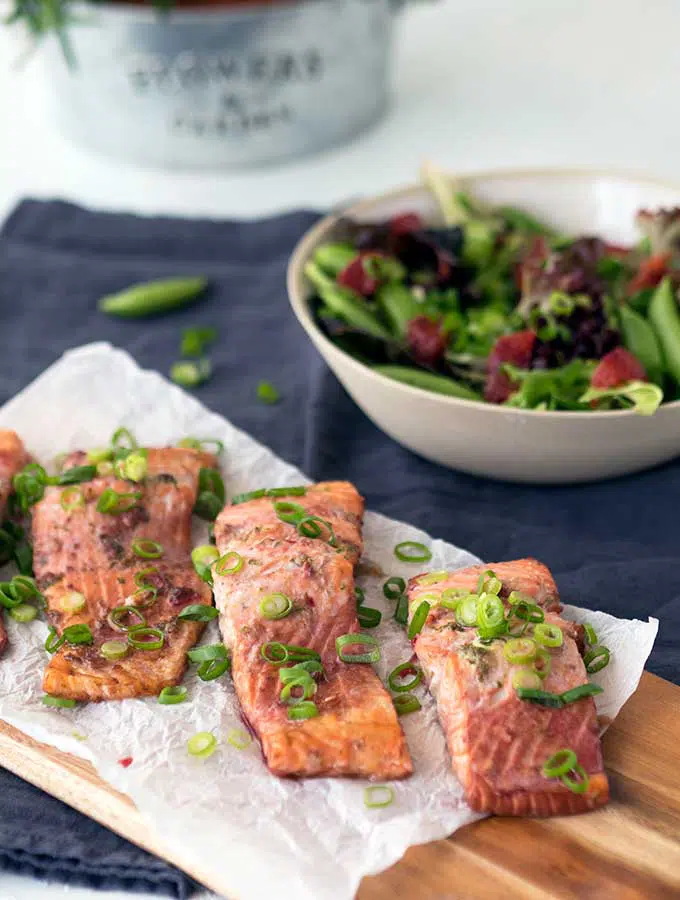 oven baked ocean trout fillets with snow peas
