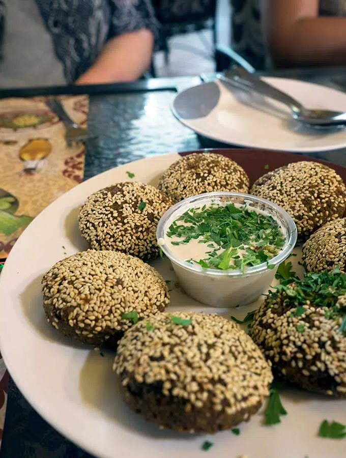 Stuffed Falafel at a Jordanian Restaurant in Dubai