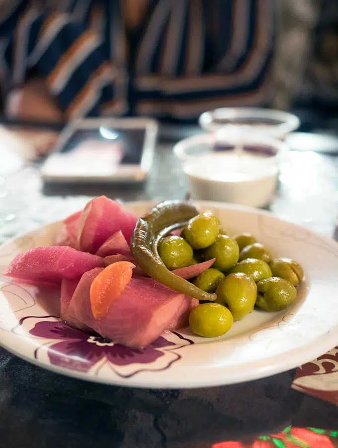 Plate of Jordanian Pickles