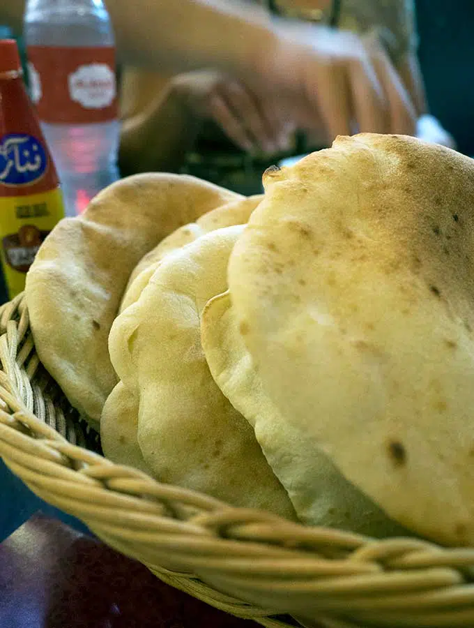 Egyptian flat bread in Dubai