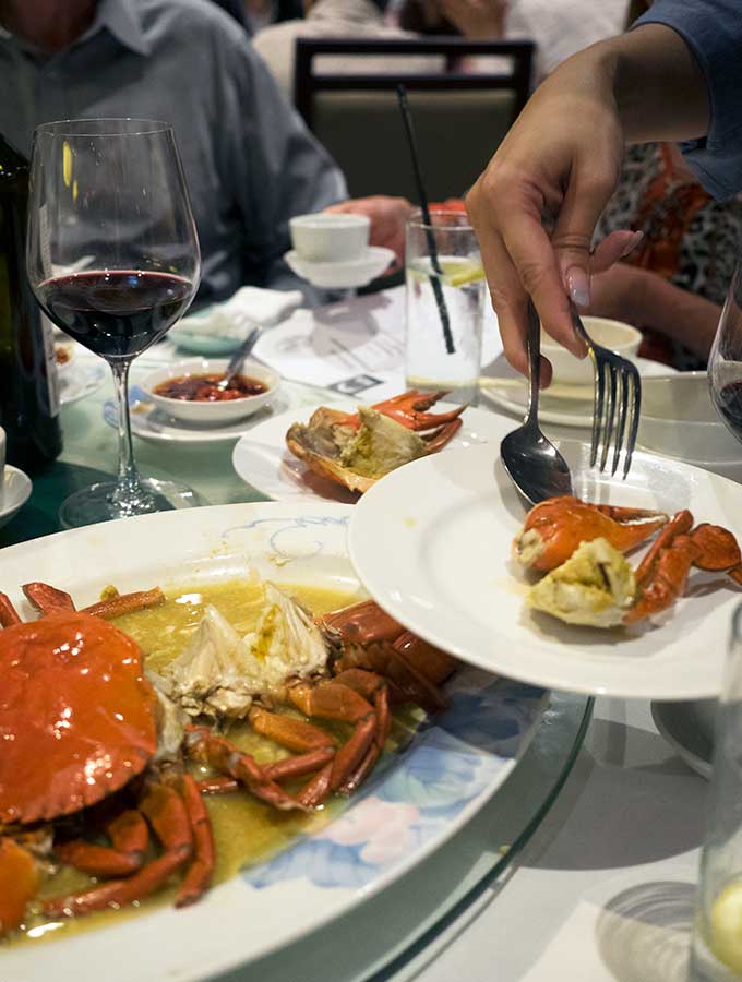 macanese cuisine serving steamed mud crab
