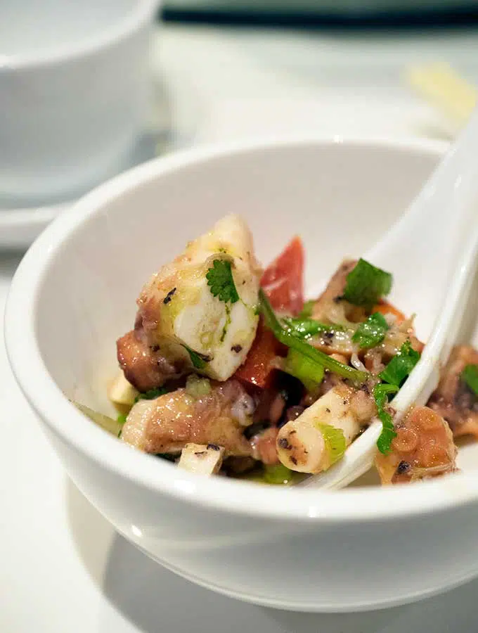macanese cuisine salada de polvo in a bowl