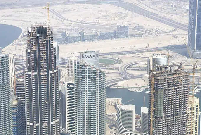 New buildings being built as seen from Burj Khalifa Dubai