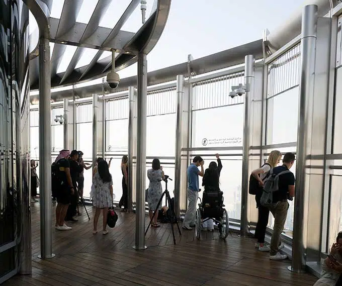 View from the highest observation deck in the world, Burj Khalifa
