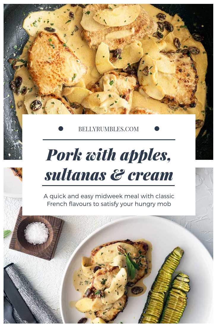 Pork with apples sultanas and cream www.bellyrumbles.com